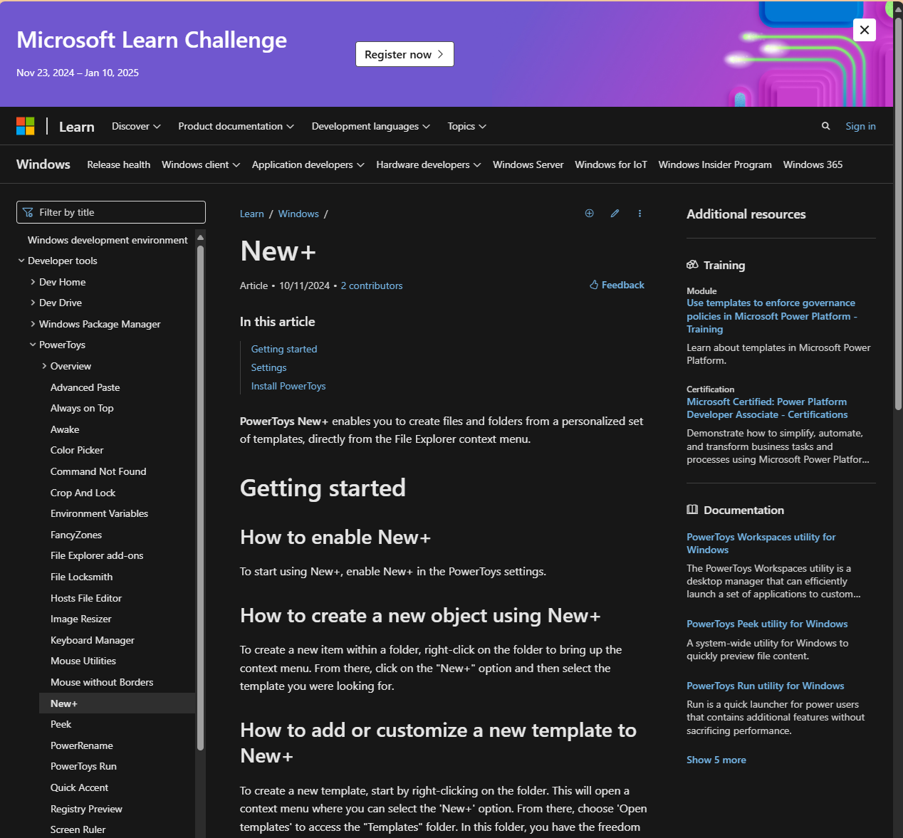Check out the Microsoft PowerToys New+ documentation