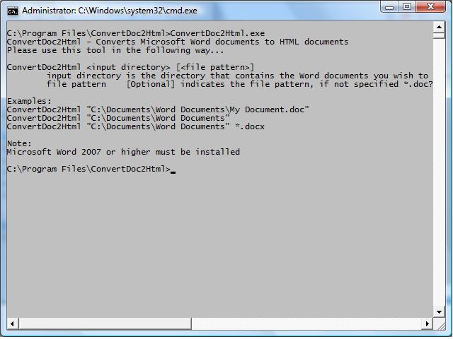 ConvertDoc2Html - DOS/Console mode