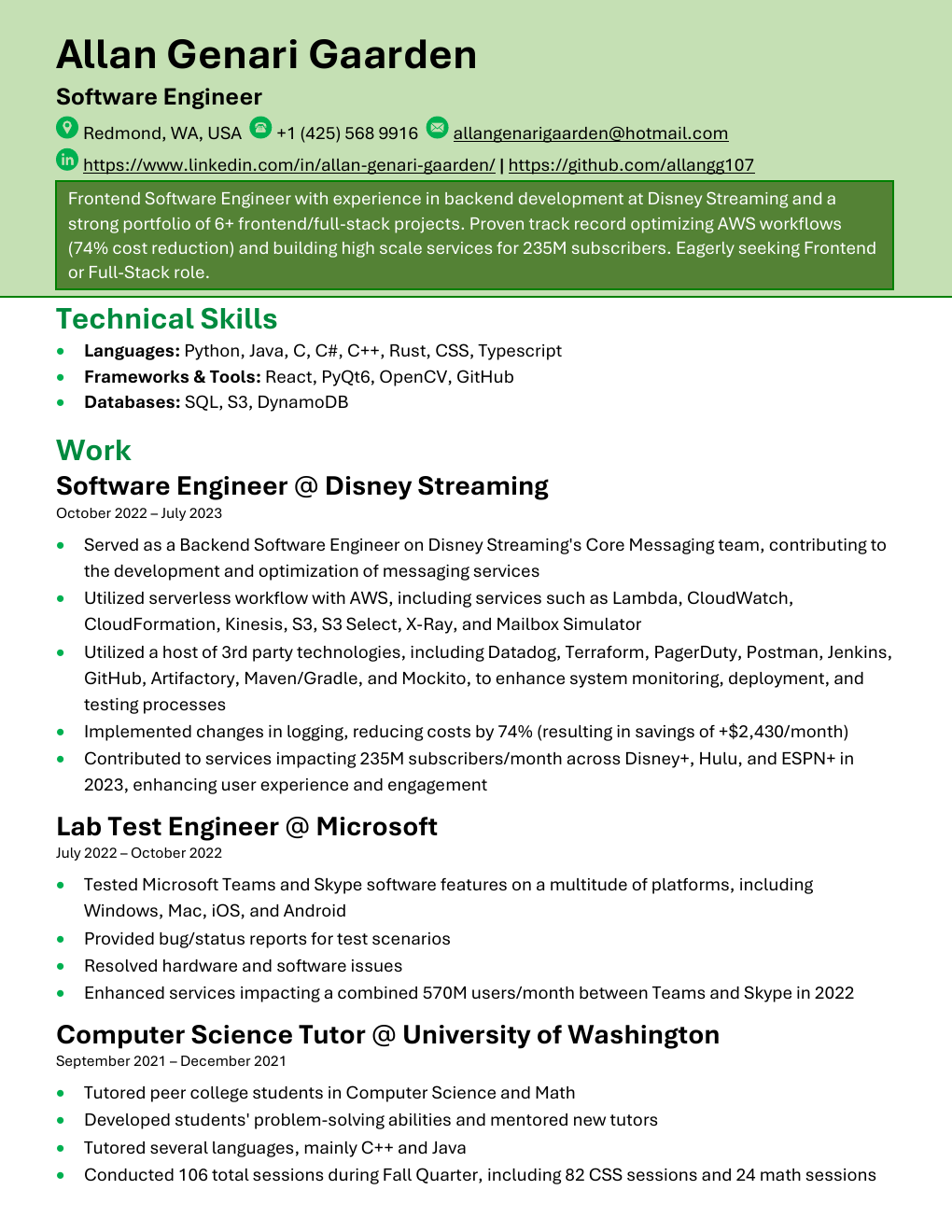 Preview of Resume